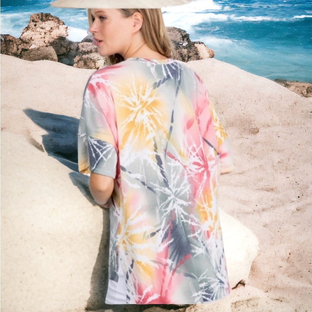 TIE-DYED V-NECK TOP - Picture 2 of 7